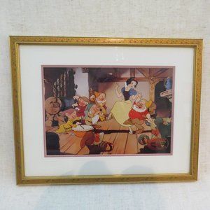 Snow White Seven Dwarves Disney Store Framed 1994 Commemorative Lithograph